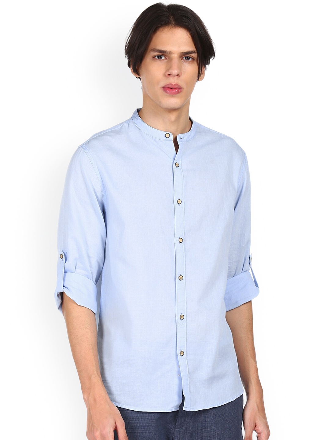 

Cherokee Men Blue Opaque Cotton Casual Shirt