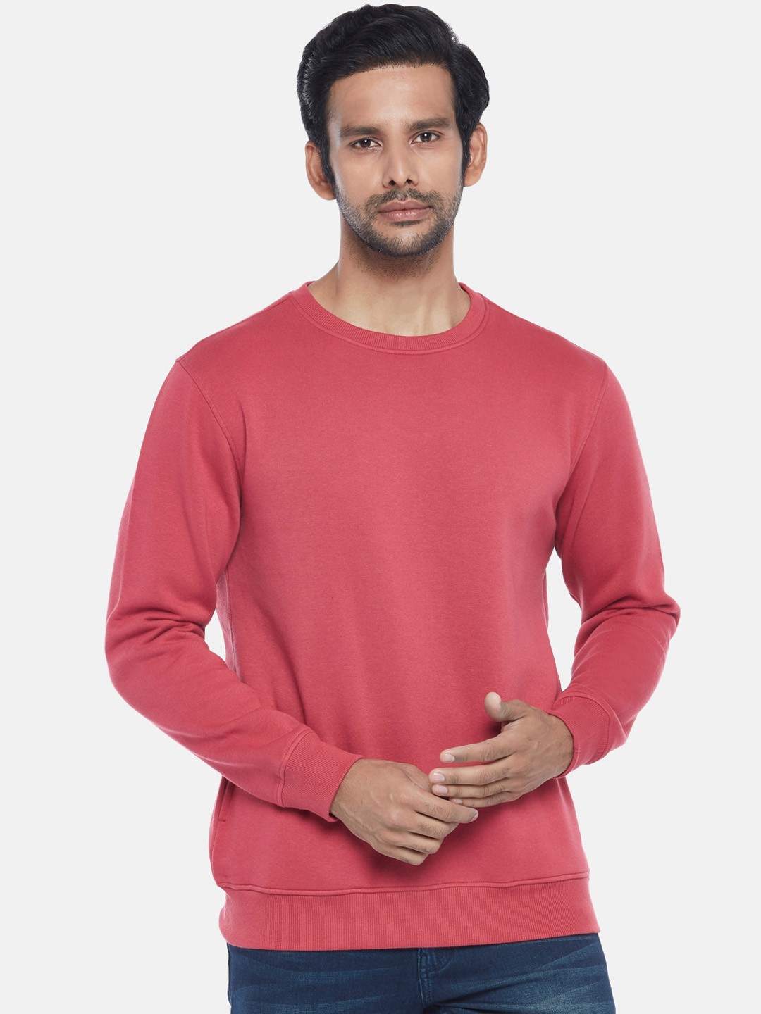 

BYFORD by Pantaloons Men Pink Solid Sweatshirt