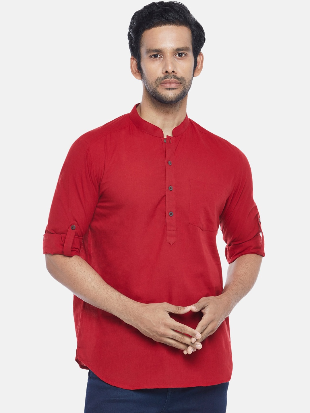 

indus route by Pantaloons Men Red Kurta