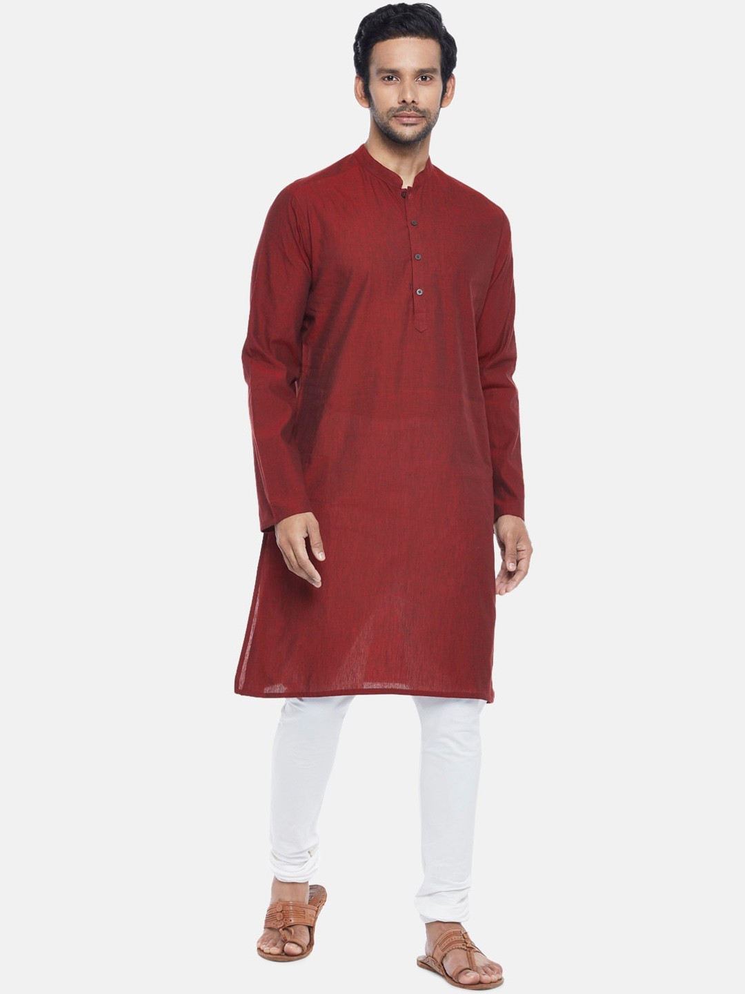 

indus route by Pantaloons Men Maroon Kurta
