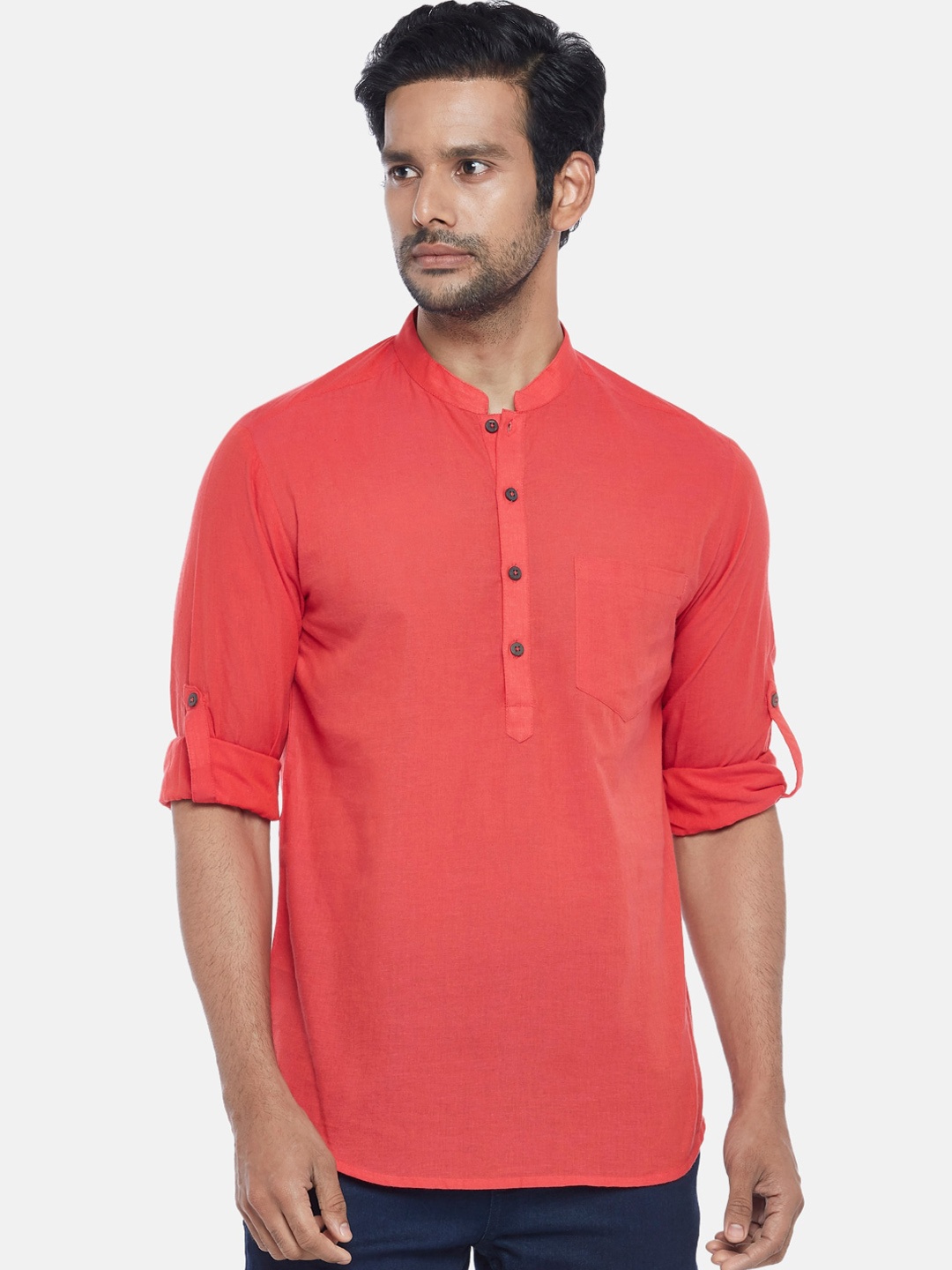 

indus route by Pantaloons Men Red Kurta