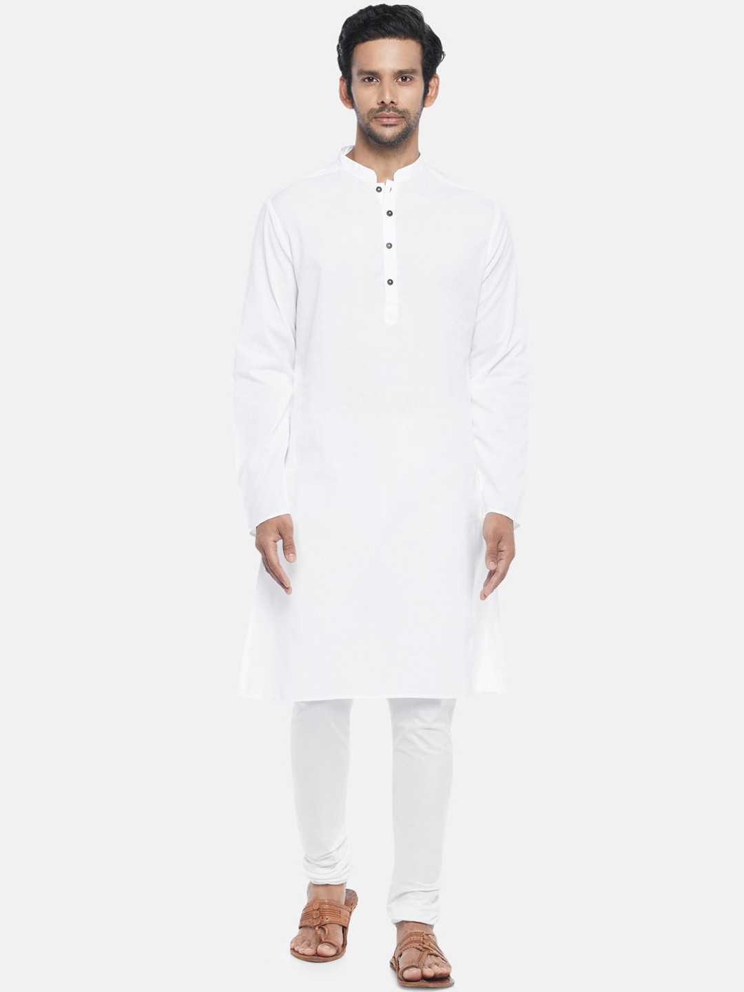 

indus route by Pantaloons Men Off White Kurta