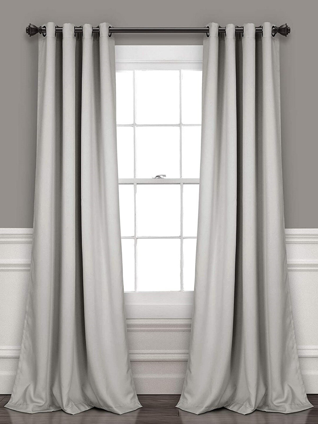 

URBAN SPACE Silver-Toned Set of 2 Door Curtain