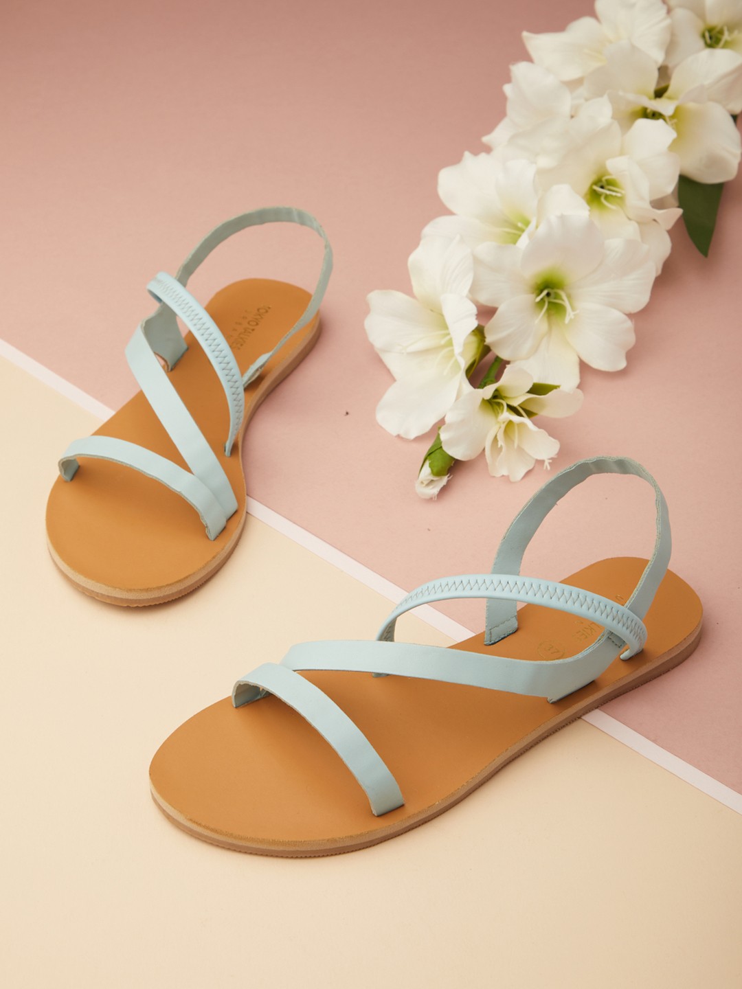 

Tokyo Talkies Women Turquoise Blue Open Toe Flats
