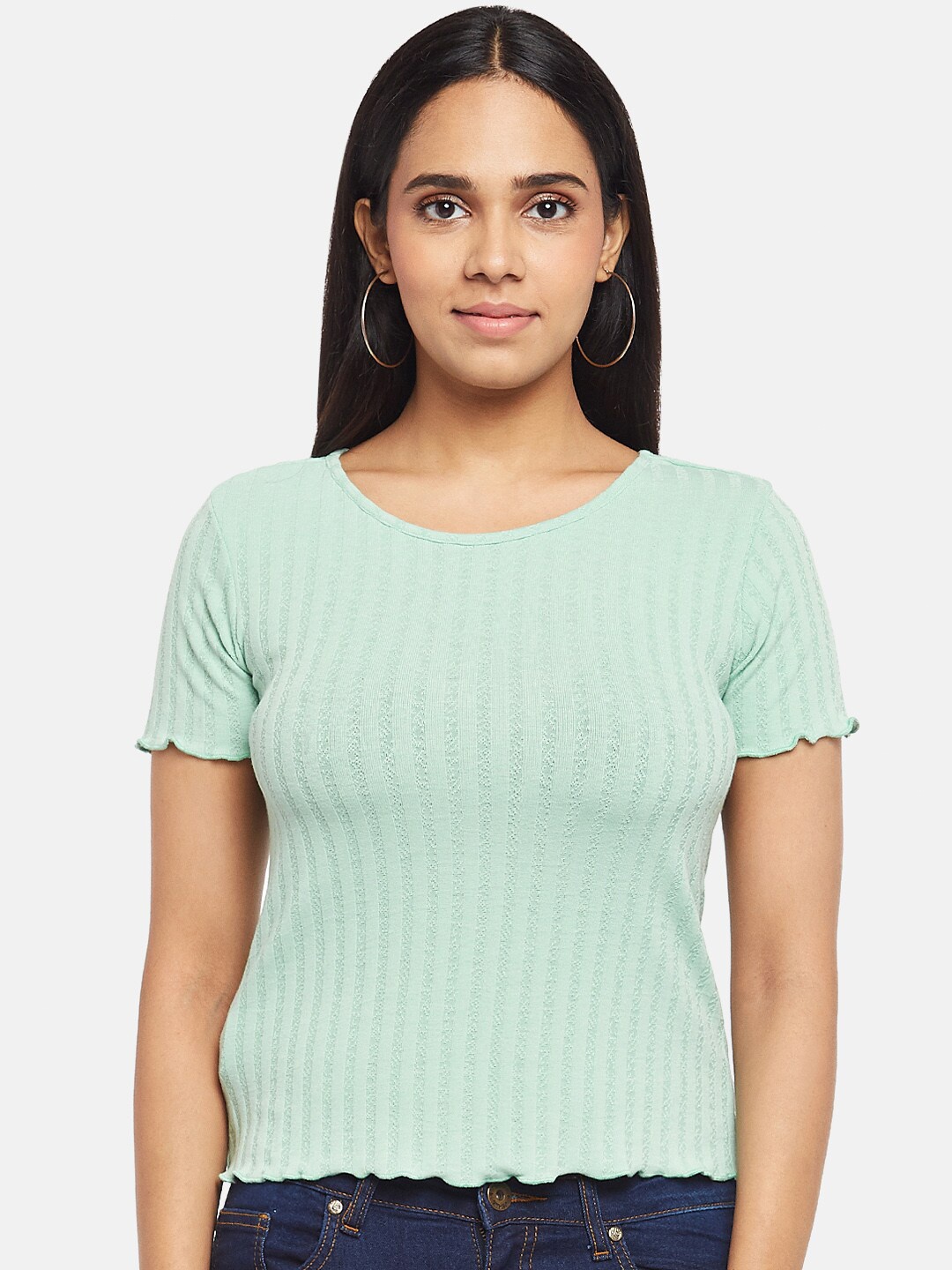

Honey by Pantaloons Sea Green Regular Top