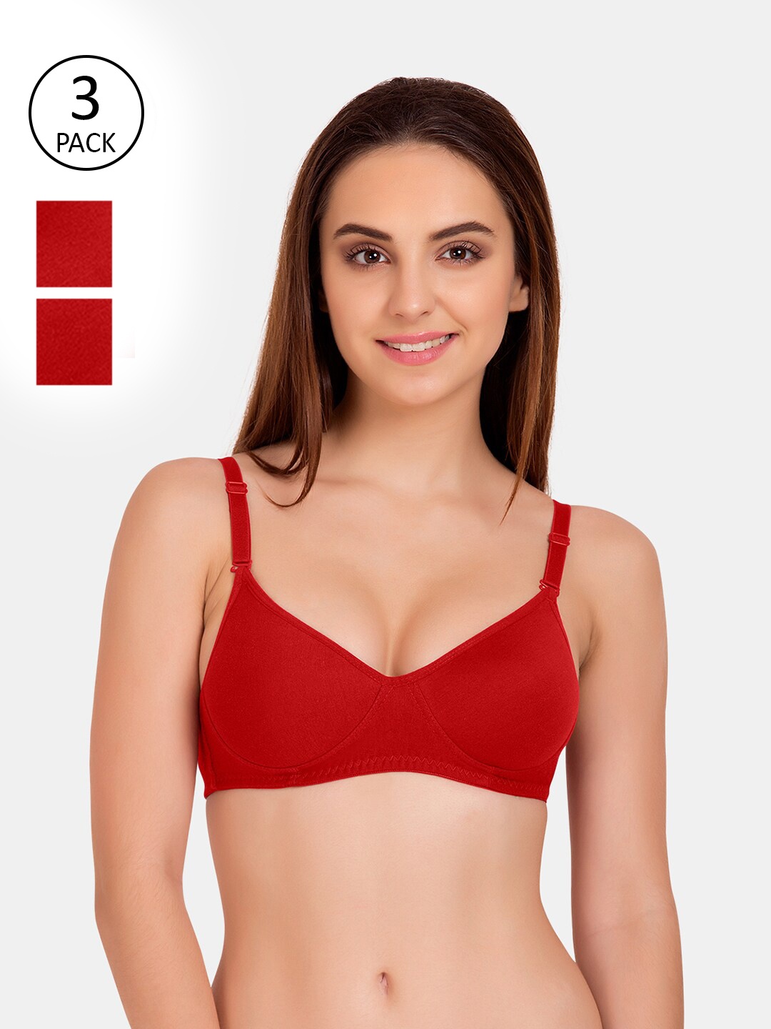

Tweens Pack Of 3 Red T-shirt Bra Lightly Padded