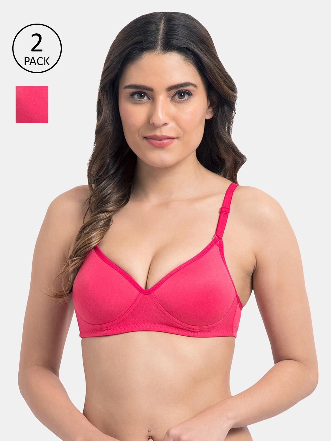 

Tweens Pink Pack of 2 T-shirt Bra Lightly Padded TW-91301-2PC-DPK