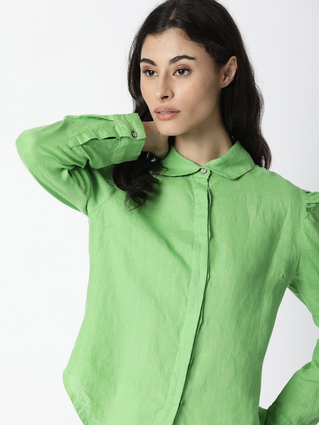 

RAREISM Women Green Opaque Casual Shirt