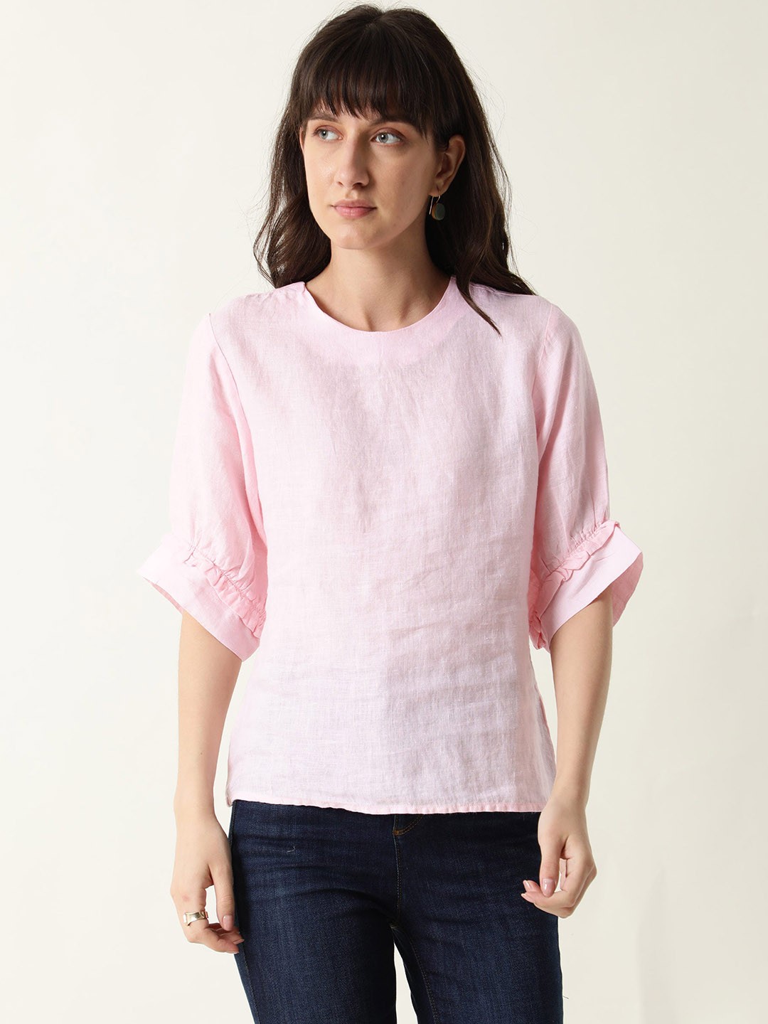 

RAREISM Pink Linen Regular Top