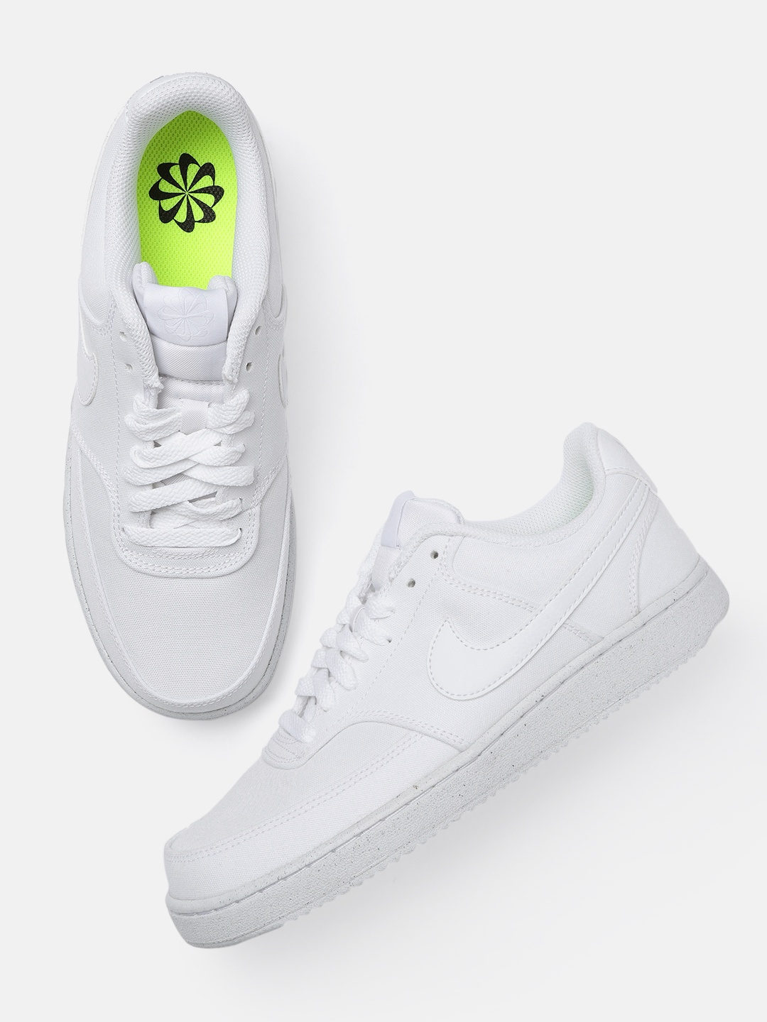 

Nike Women White Court Vision Low Next Nature Canvas Shoes