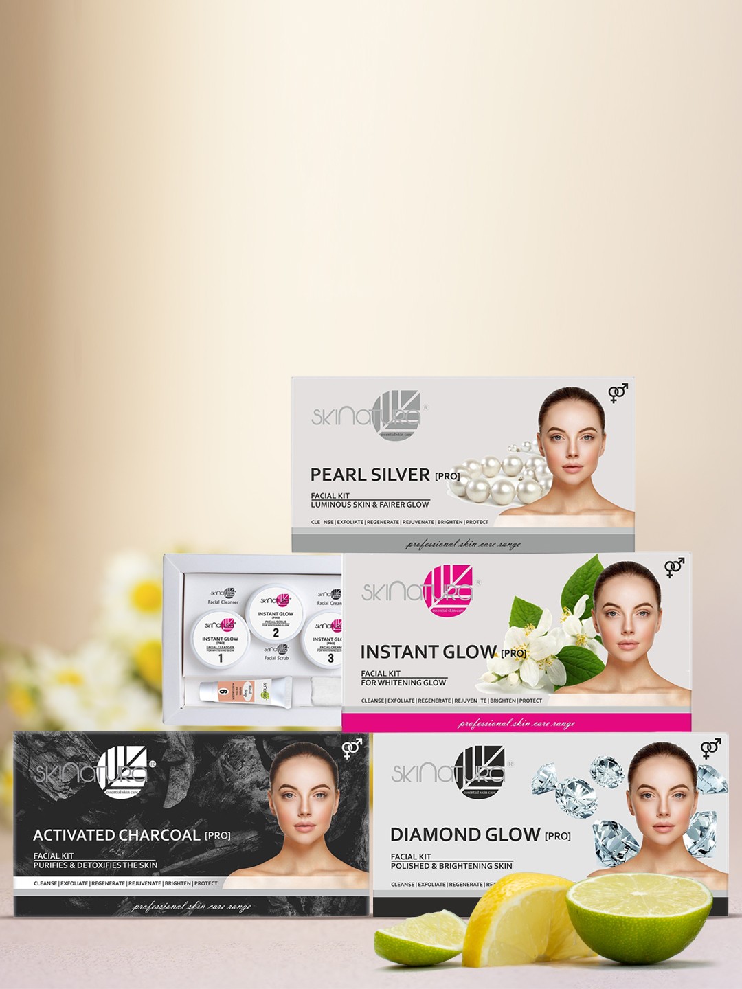 

Skinatura Pack of 4 Facial Kits, White