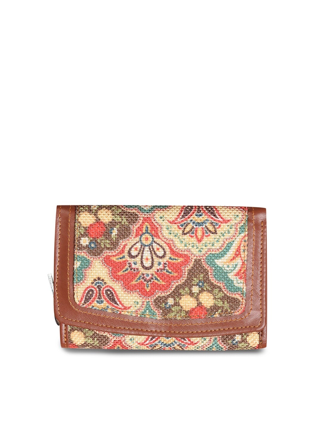 

ZOUK Women Multicoloured Ethnic Motifs Printed Three Fold Wallet, Multi