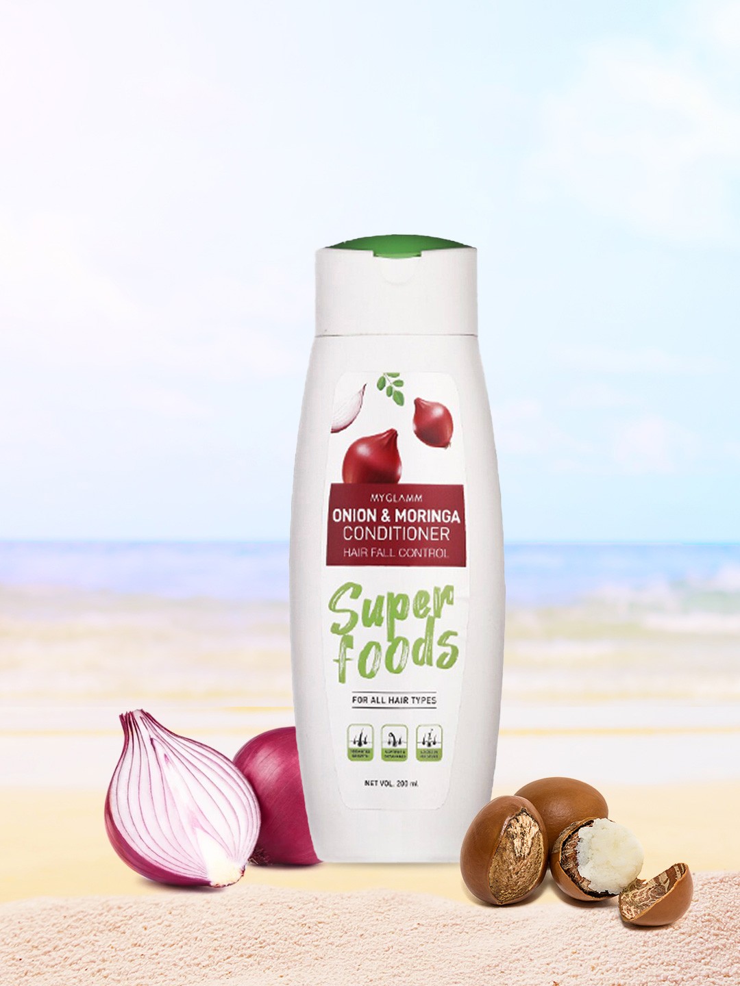 

MyGlamm Superfoods Onion & Moringa Conditioner 200 ml, White