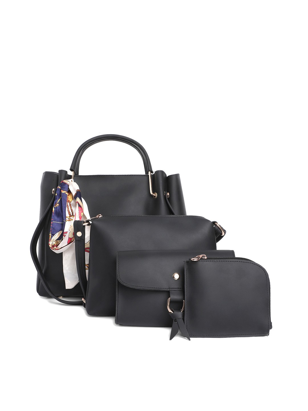 

Fostelo Set Of 4 Black PU Handbags