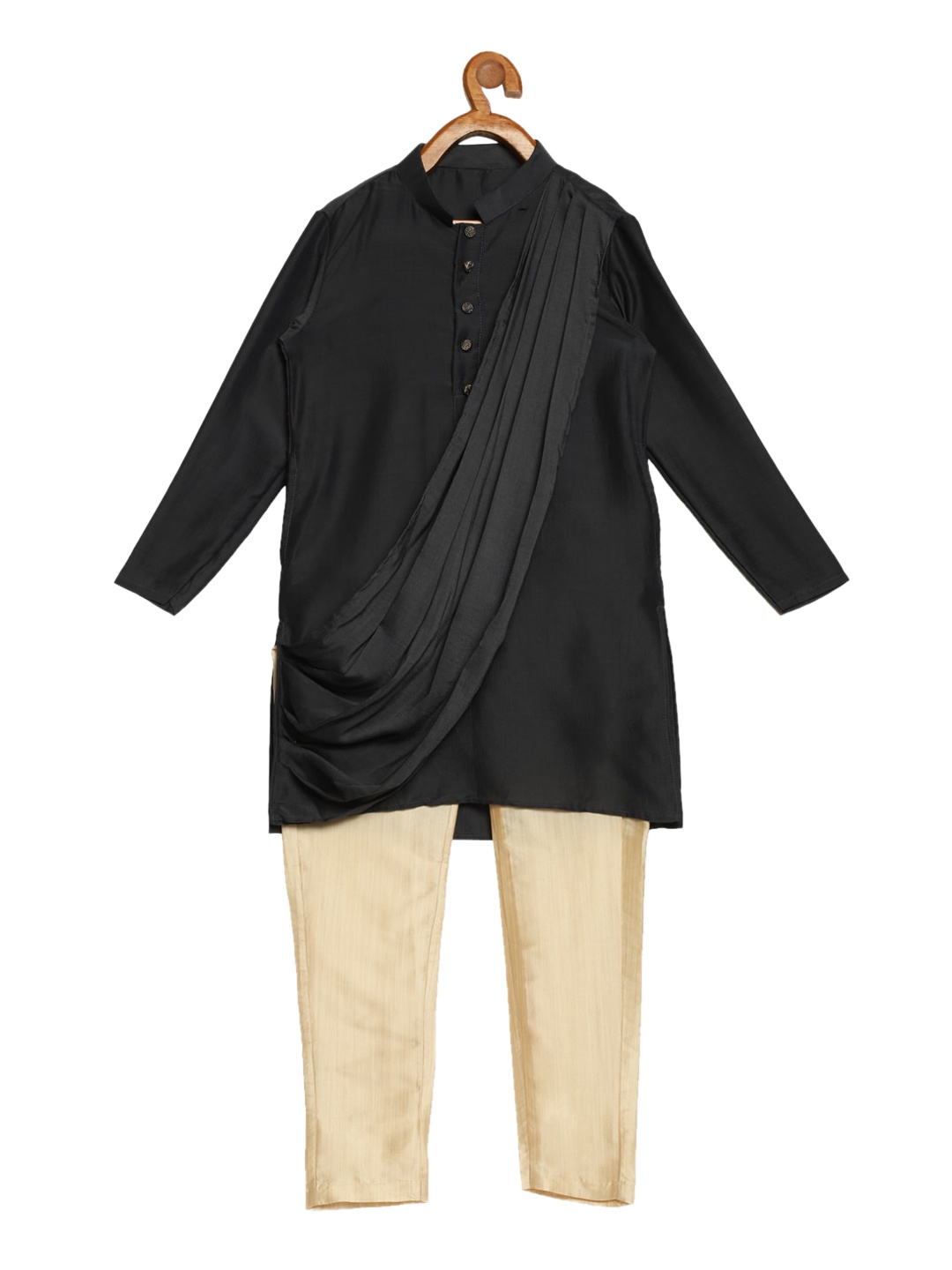 

Ethnovog Boys Grey Pleated Kurta with Pyjamas
