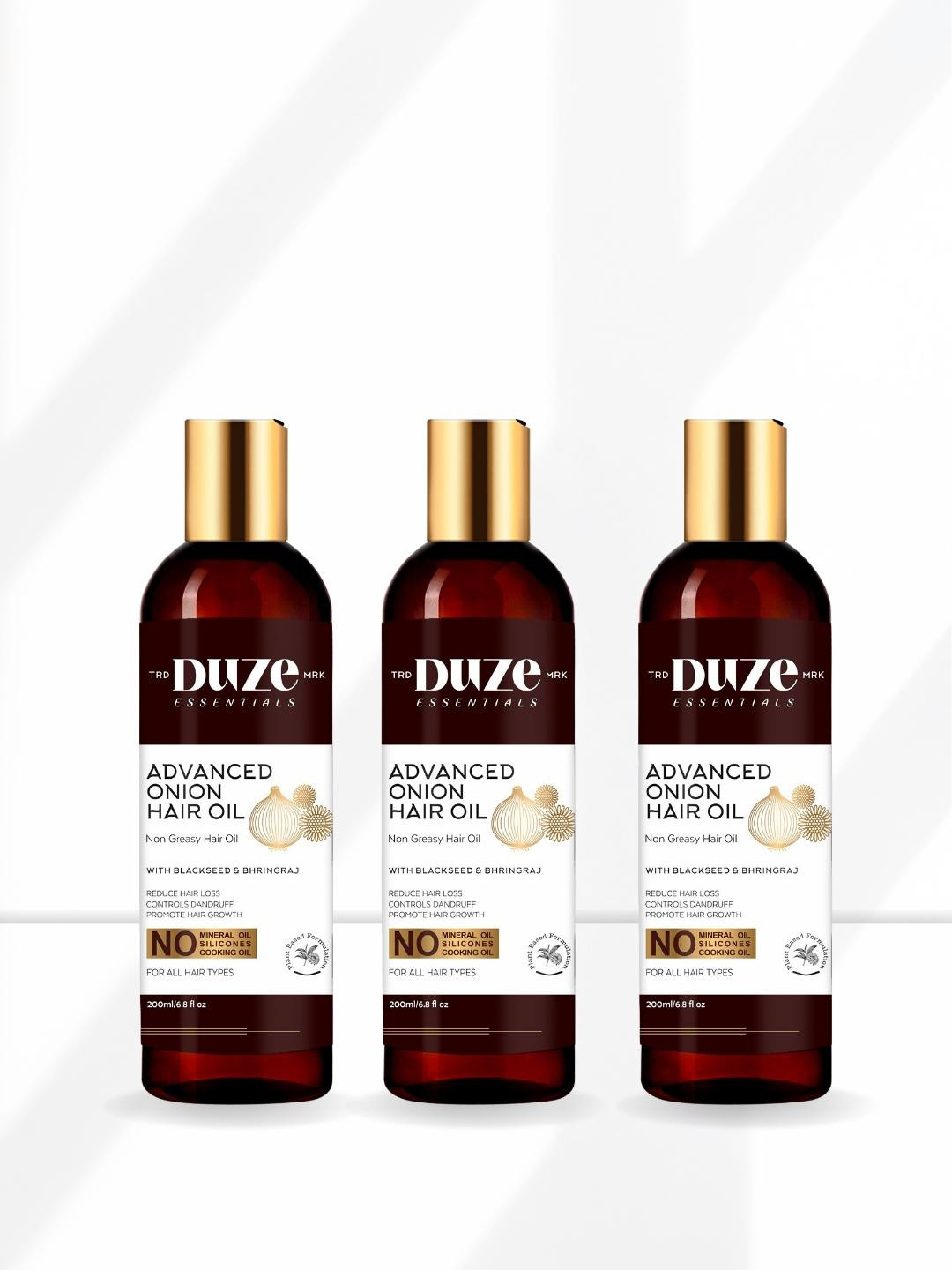 

Duze Set of 3 Onion Hair Oil, Maroon