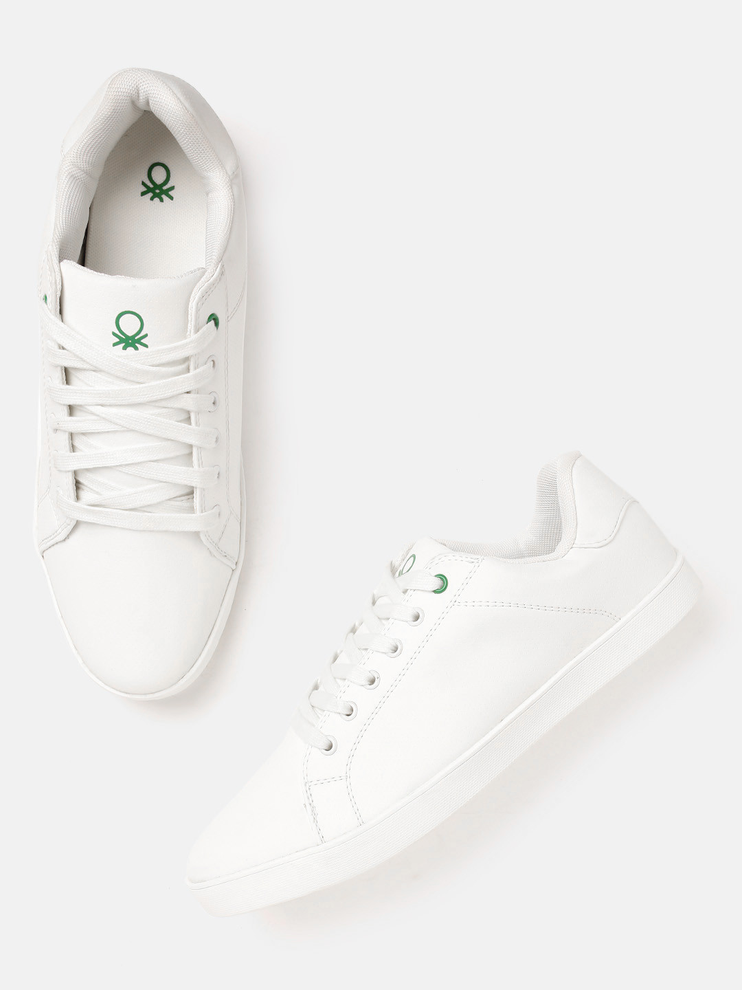 

United Colors of Benetton Men White Perforated Sneakers