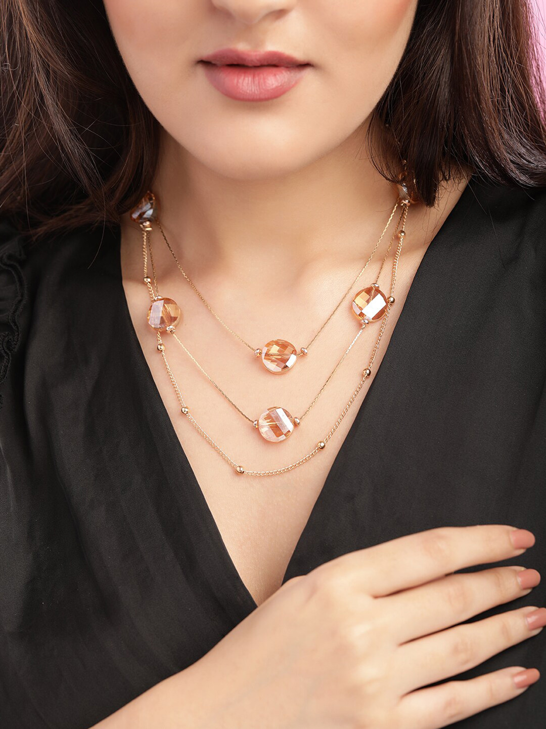 

TOKYO TALKIES X rubans FASHION ACCESSORIES Gold-Toned & White Gold-Plated Layered Necklace