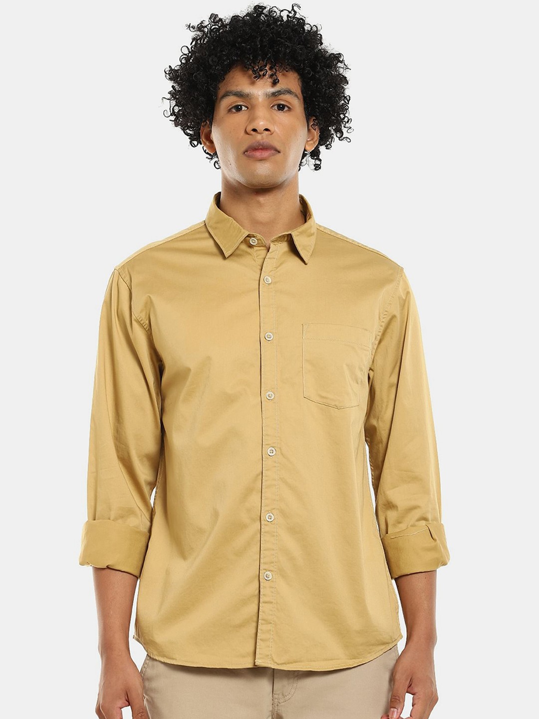 

Ruggers Men Khaki-Coloured Casual Shirt