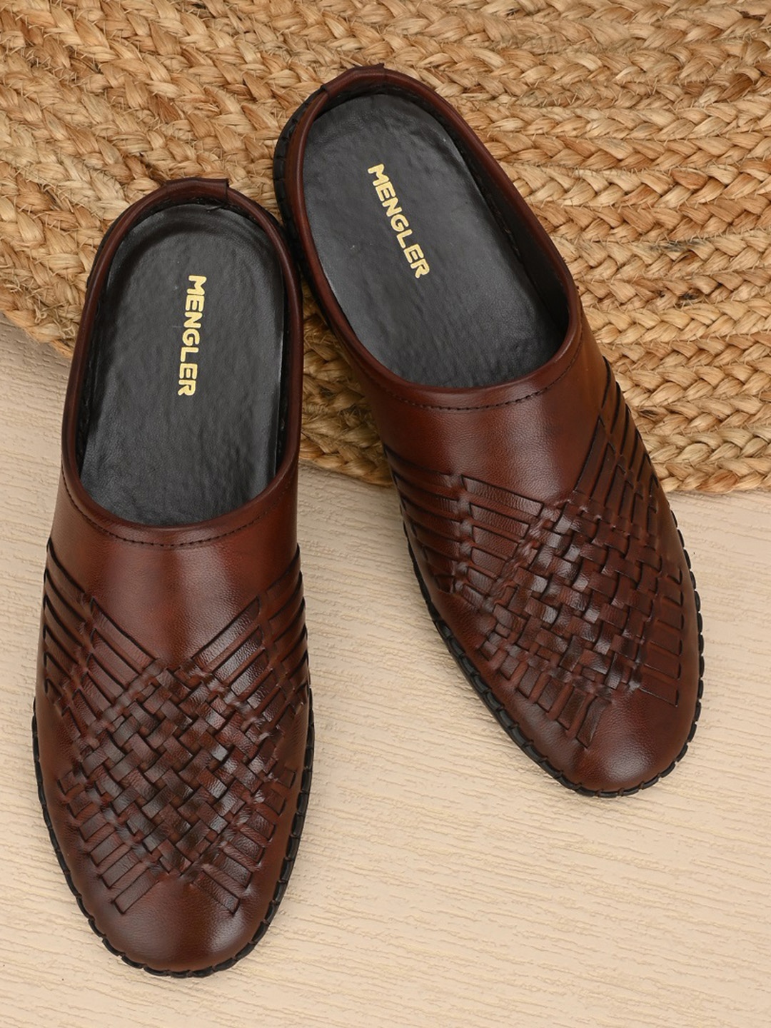 

MENGLER Men Coffee Brown Comfort Sandals