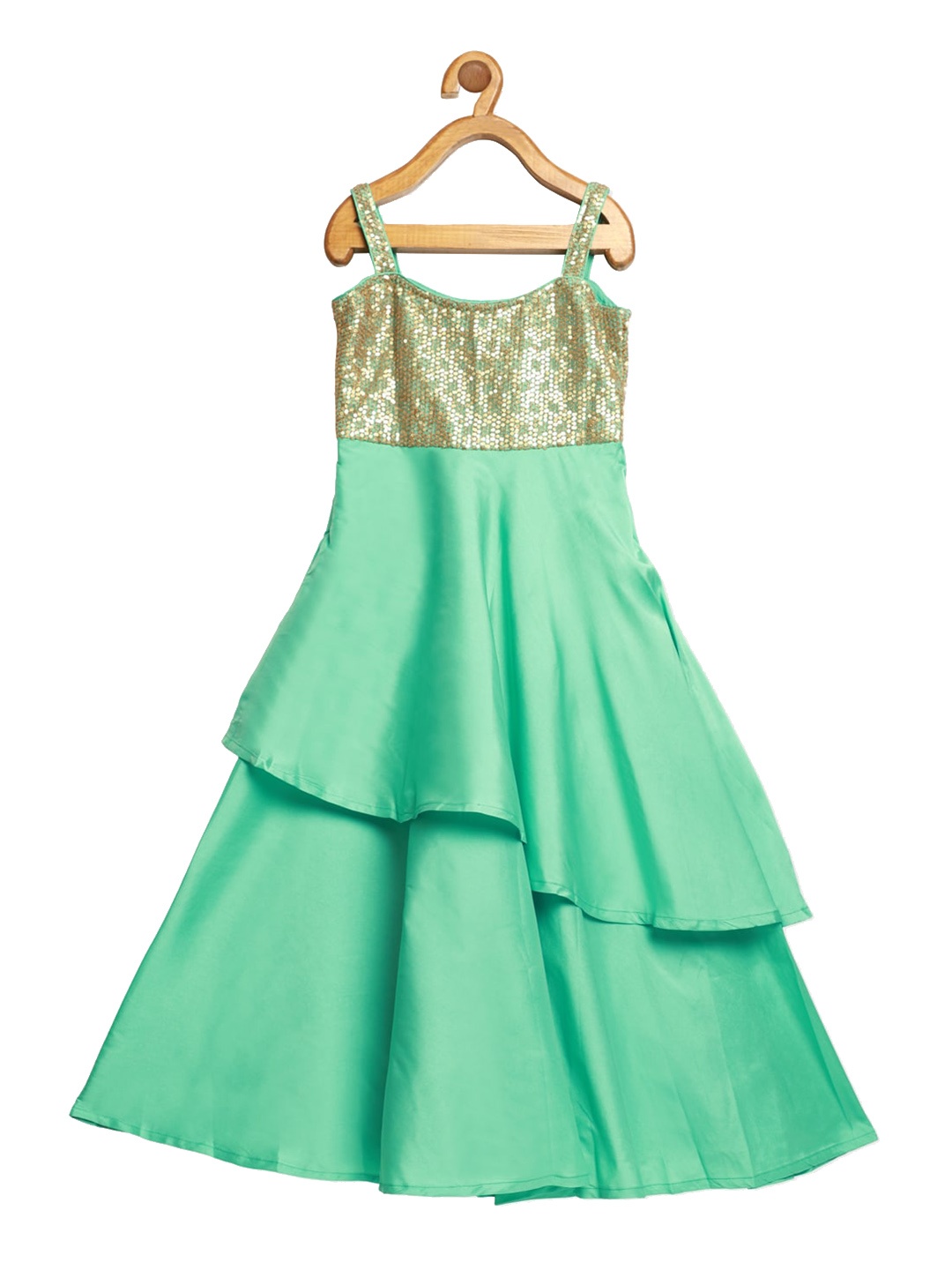 

Ethnovog Turquoise Blue Embellished Maxi Dress