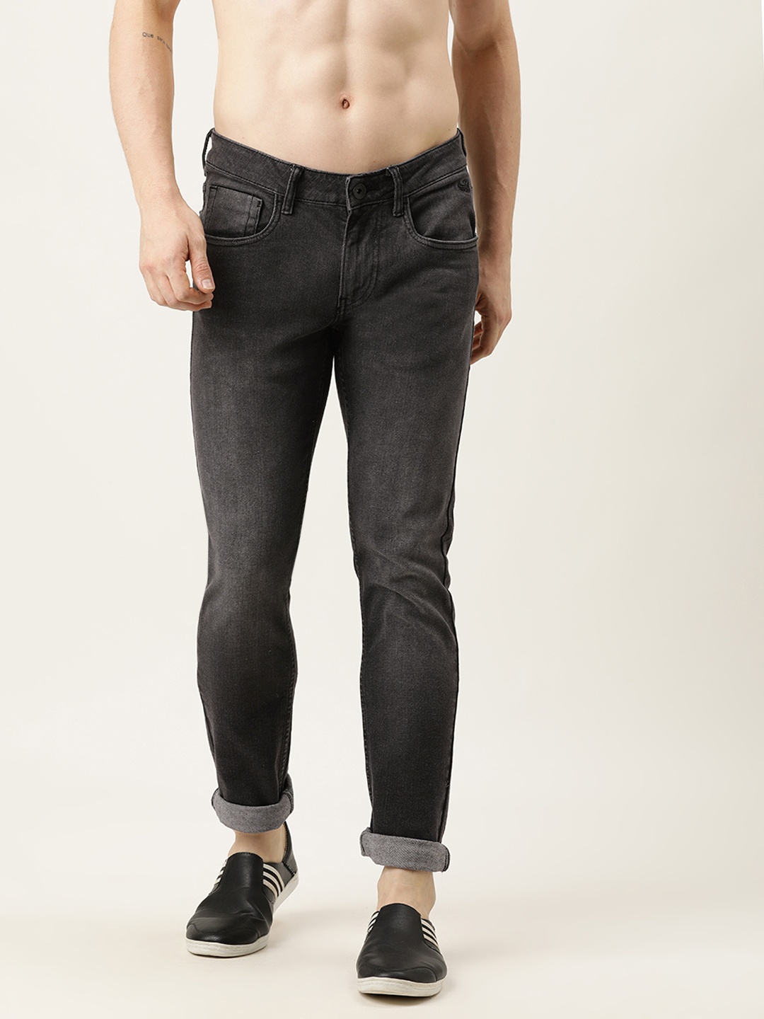 

Flying Machine Men Black Skinny Fit Low-Rise Stretchable Jeans