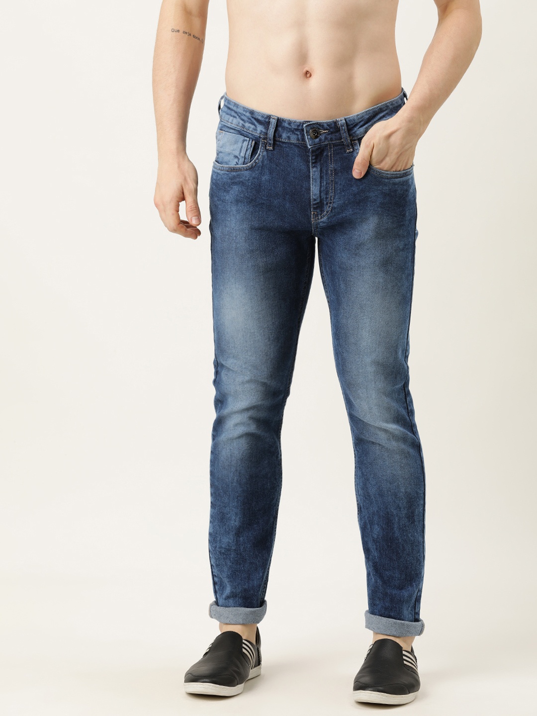 

Flying Machine Men Blue Michael Slim Tapered Fit Light Fade Stretchable Jeans