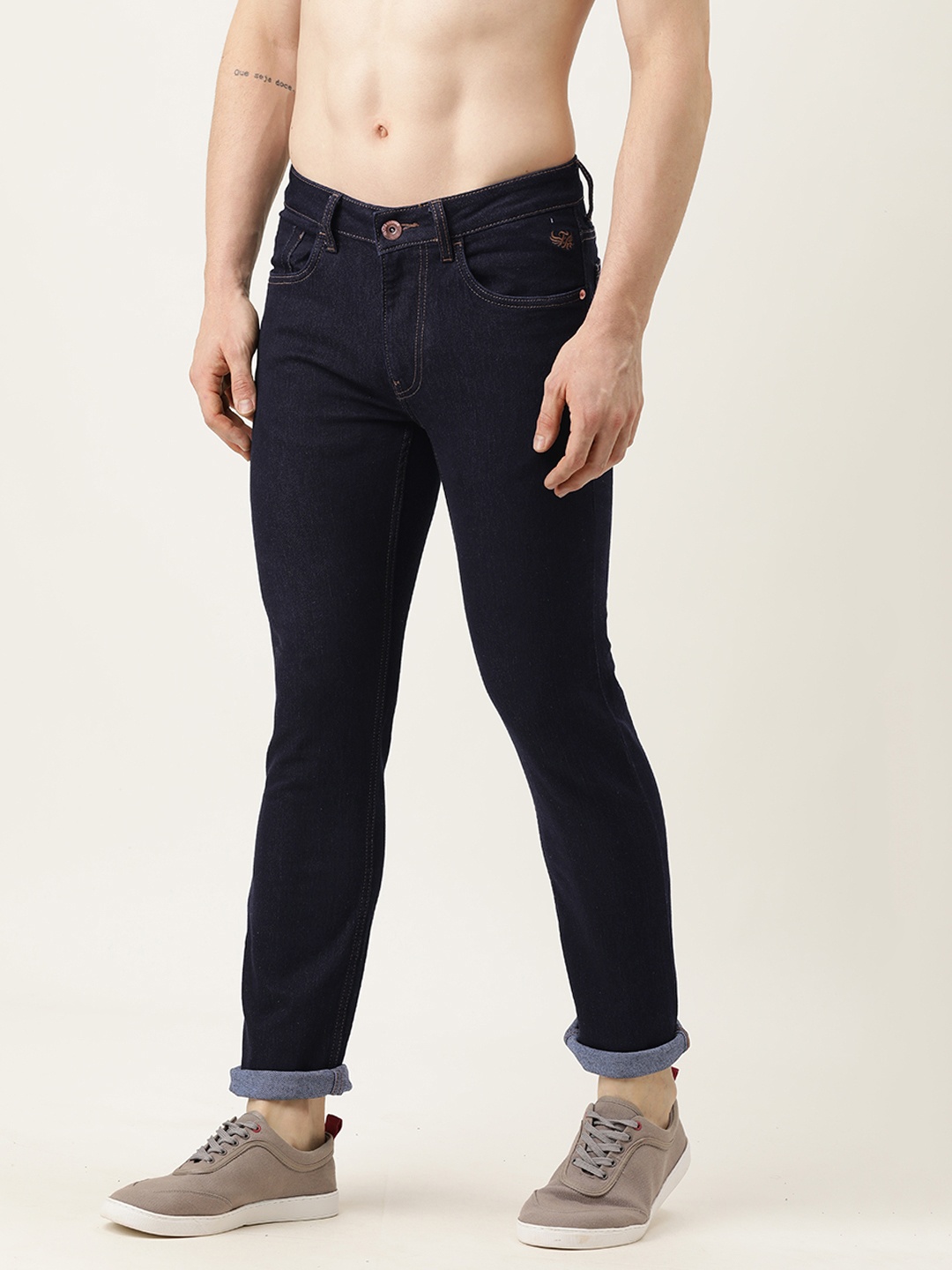 

Flying Machine Men Navy Blue Michael Slim Fit Mid-Rise Clean Look Stretchable Jeans