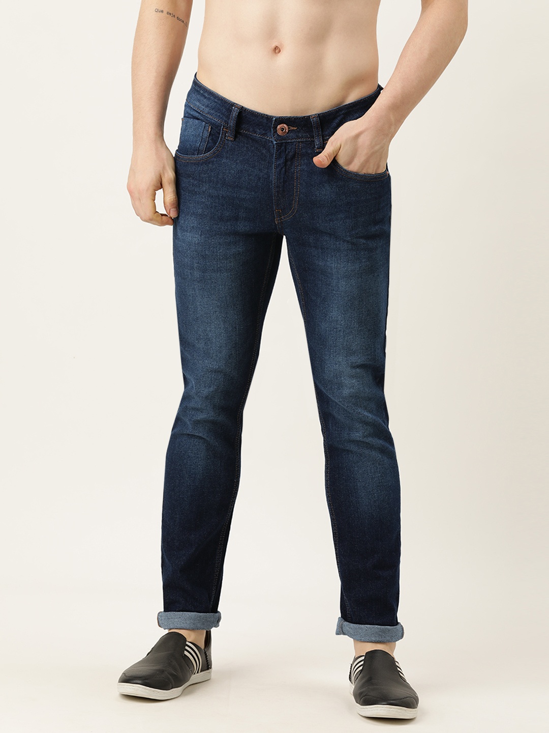 

Flying Machine Men Navy Blue Skinny Fit Jackson Light Fade Stretchable Jeans