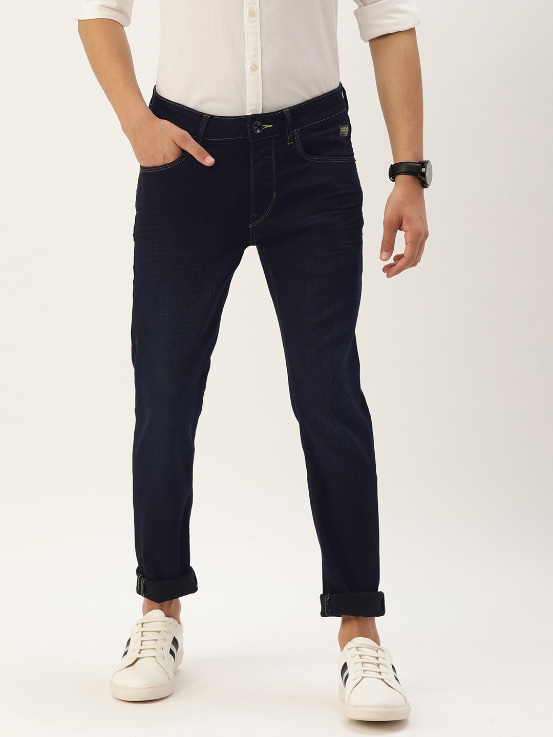 

Flying Machine Men Navy Blue Michael Slim Tapered Fit Mid-Rise Clean Look Jeans