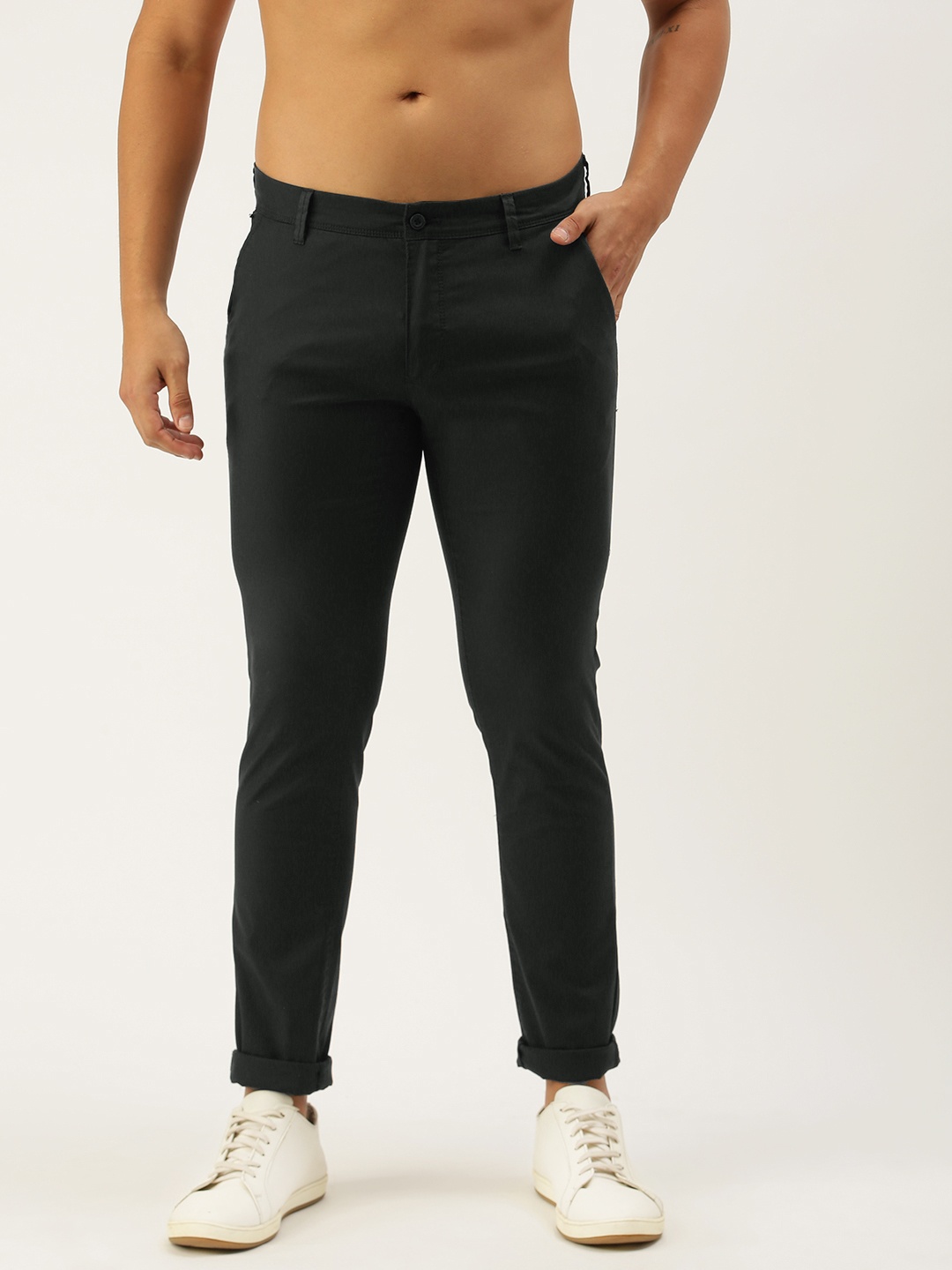 

Flying Machine Men Black Slim Fit Chino Trousers