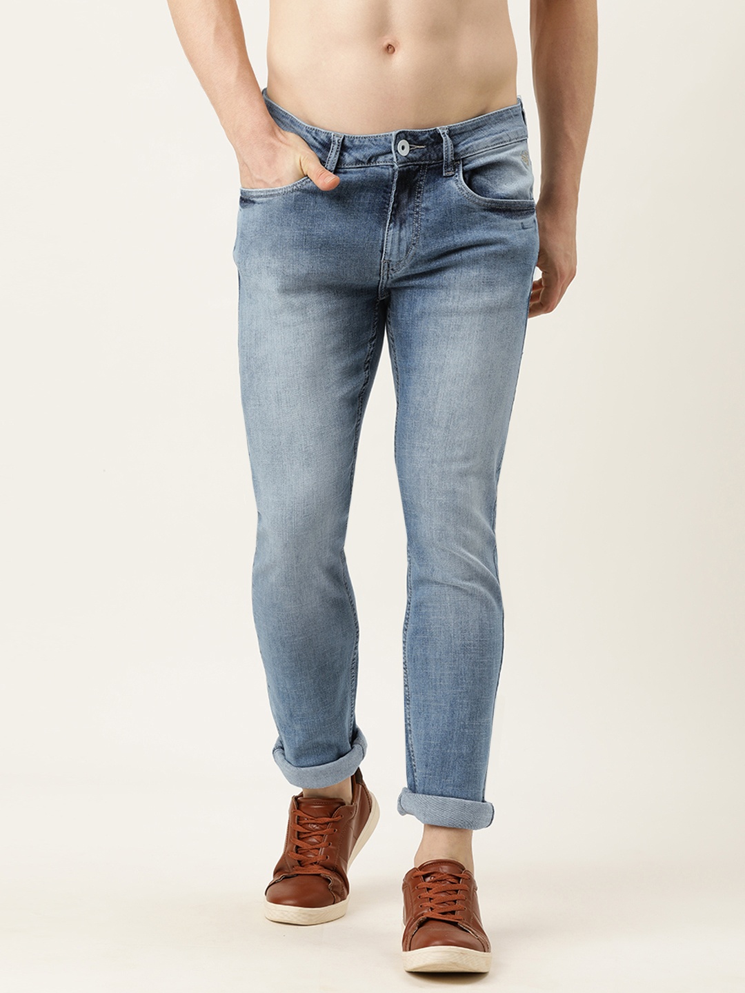

Flying Machine Men Blue Slim Tapered Fit Michael Light Fade Stretchable Jeans