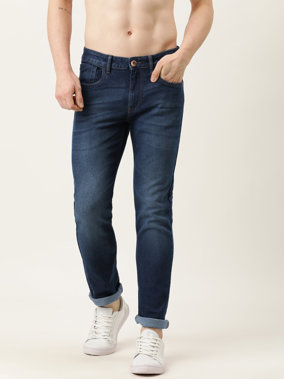 

Flying Machine Men Blue Michael Slim Tapered Fit Light Fade Stretchable Jeans
