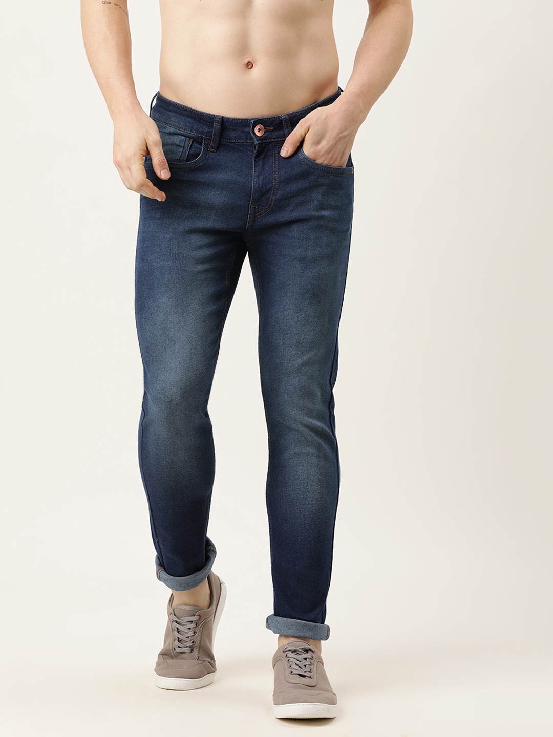 

Flying Machine Men Navy Blue Skinny Fit Jackson Light Fade Stretchable Jeans