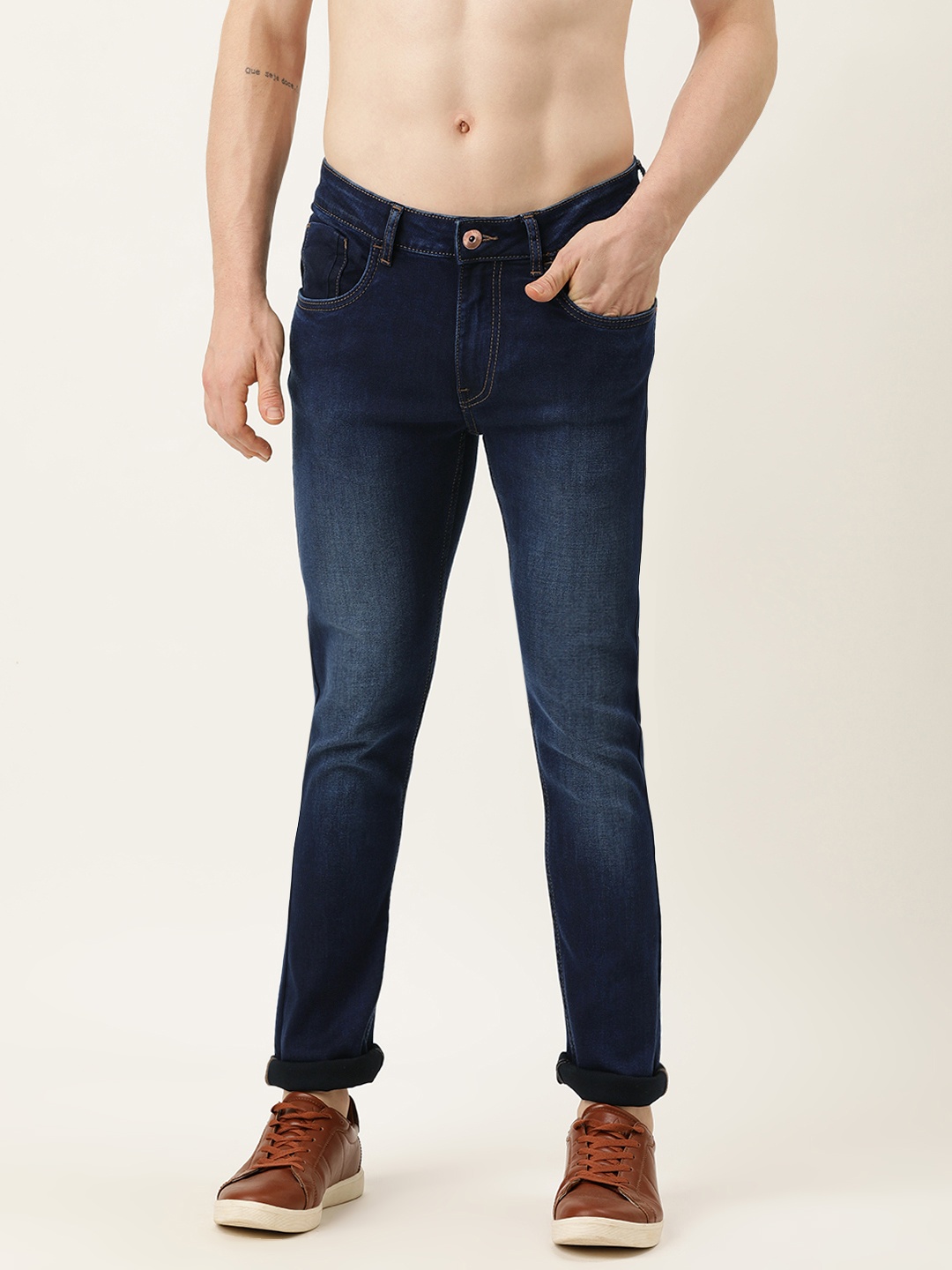 

Flying Machine Men Navy Blue Slim Tapered Fit Michael Light Fade Stretchable Jeans