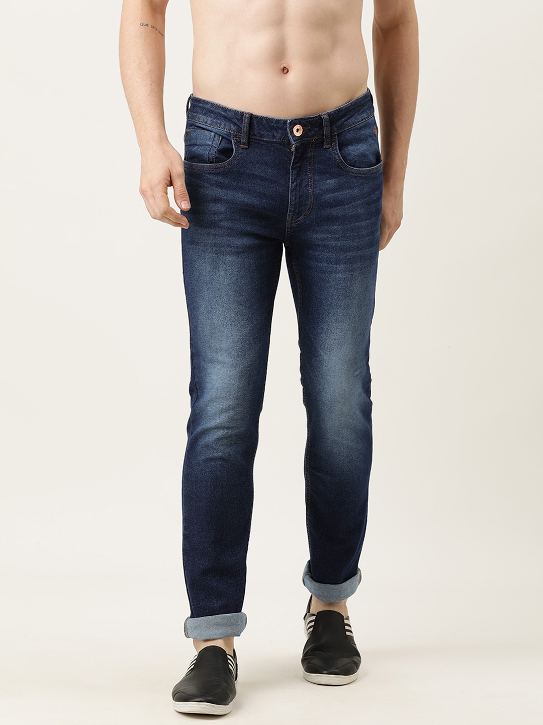 

Flying Machine Men Blue Slim Fit Heavy Fade Stretchable Jeans