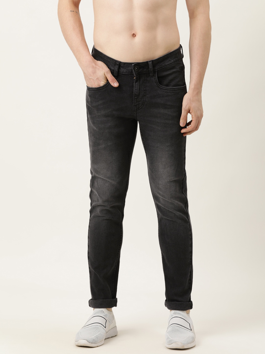 

Flying Machine Men Black Jackson Skinny Fit Low-Rise Light Fade Stretchable Jeans