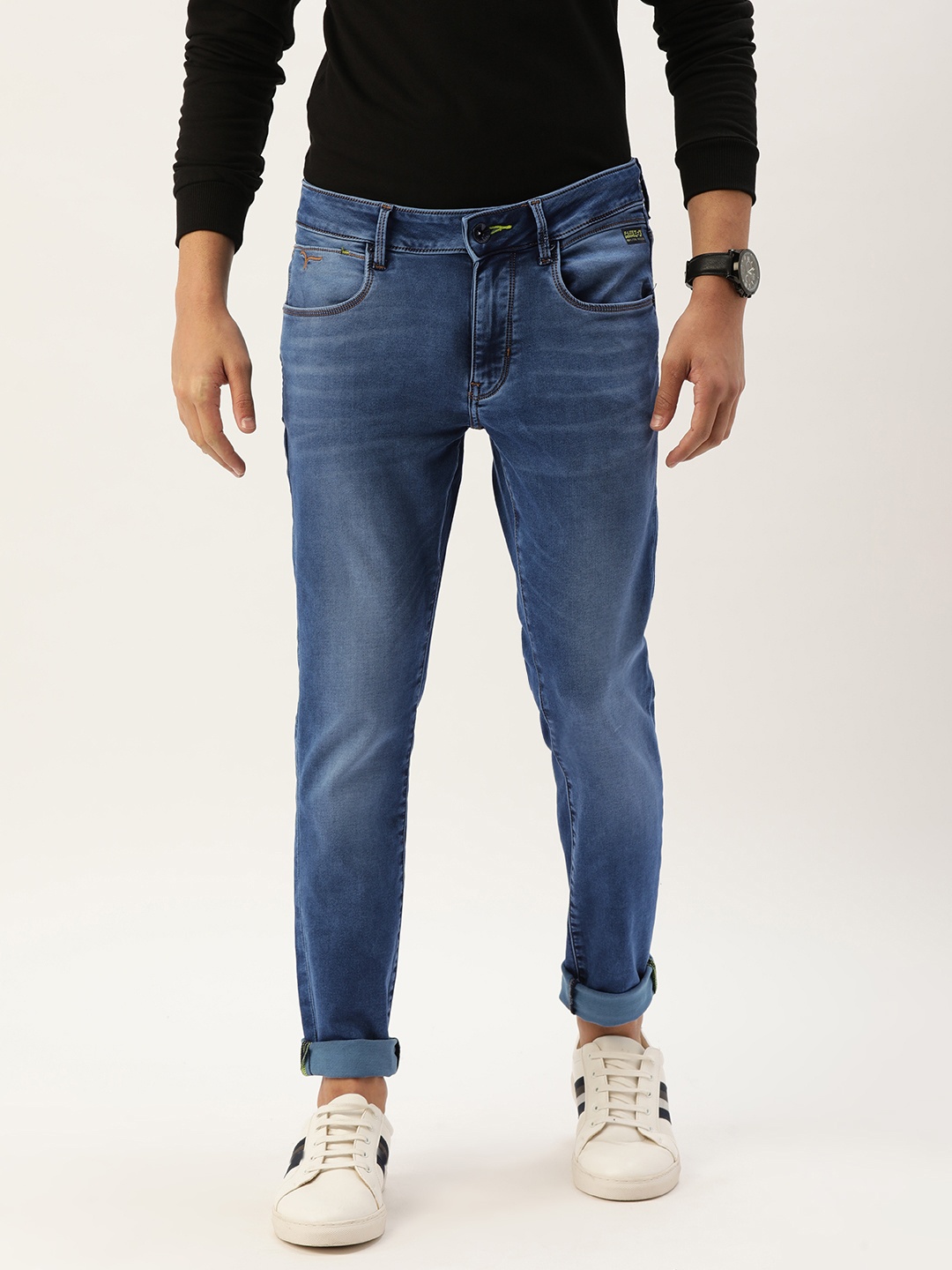 

Flying Machine Men Blue Jackson Super Skinny Fit Low-Rise Clean Look Heavy Fade Jeans