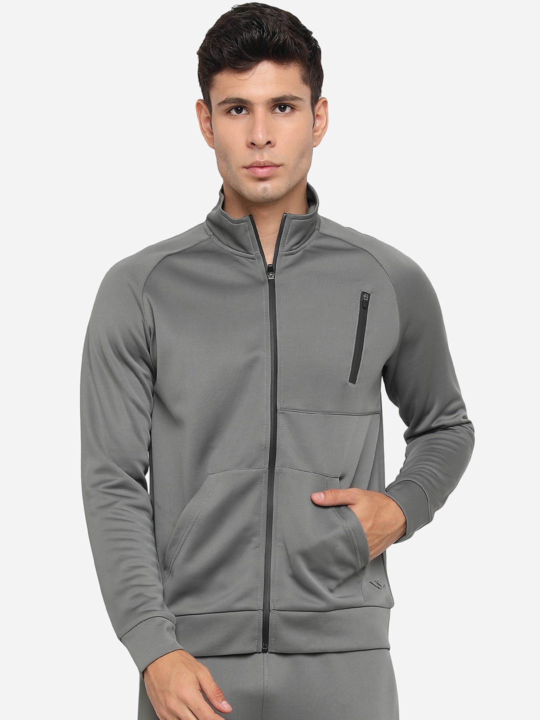 

VS by Sehwag Men Grey Lightweight Rapid-Dry Anti-Microbial Sporty Jacket