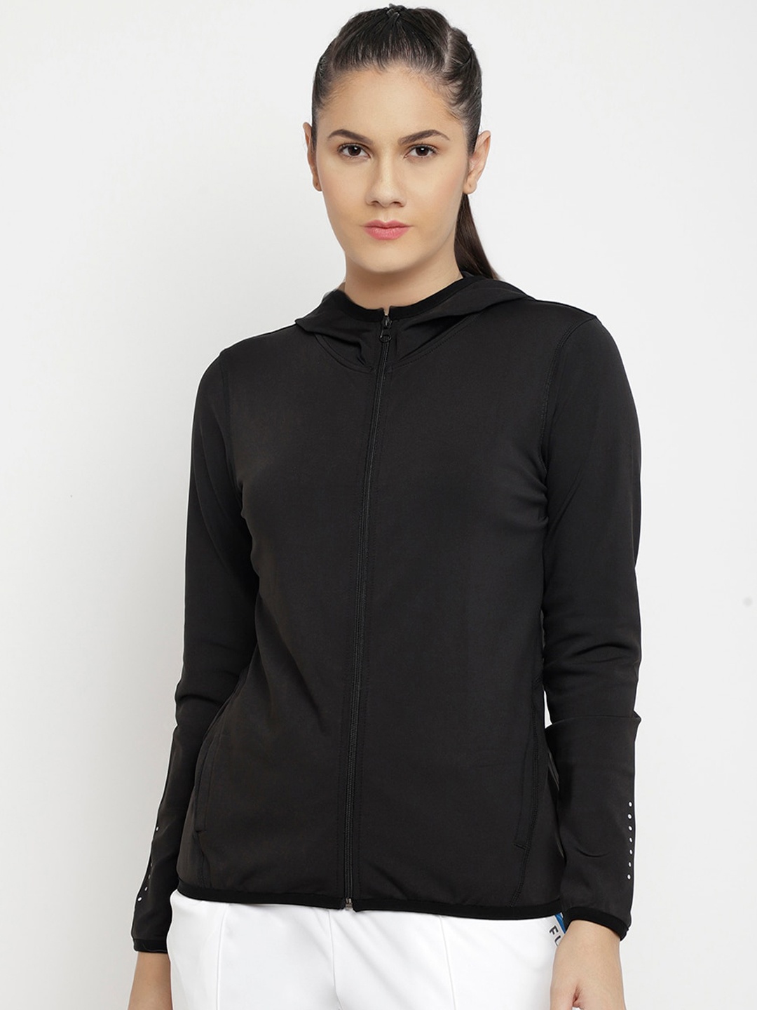 

PERFKT-U Women Black Lightweight Antimicrobial Running Sporty Jacket