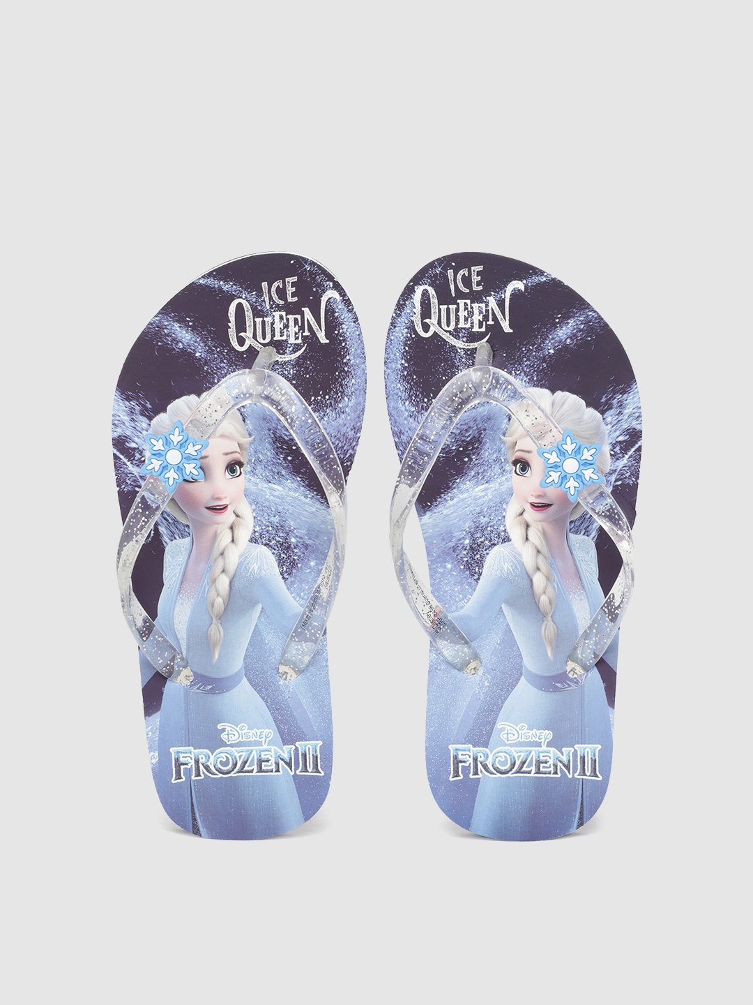 

toothless Girls Blue & Black Frozen Printed Rubber Slip-On