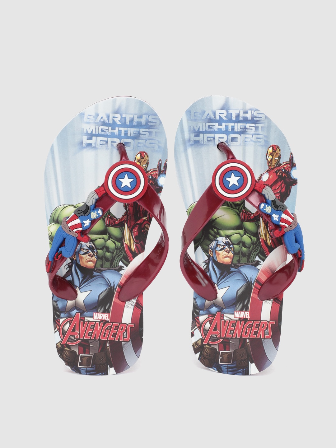 

toothless Boys Maroon Marvel Avengers Printed Rubber Slip-On