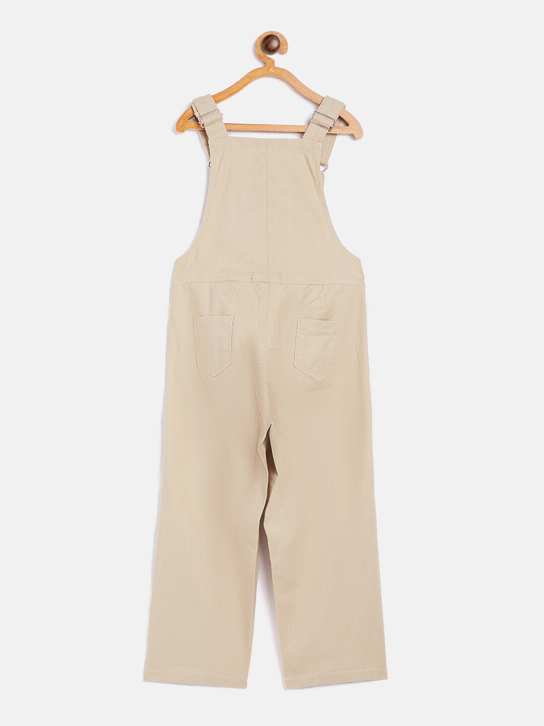 

Crimsoune Club Girls Beige Solid Straight-Leg Dungarees