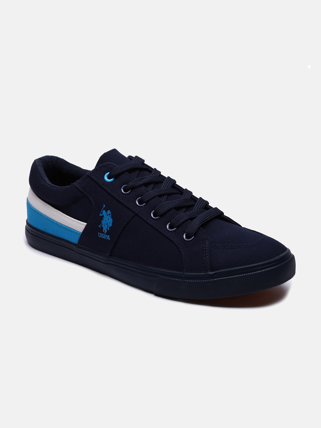 

U S Polo Assn Men Blue Solid Round Toe Sneakers