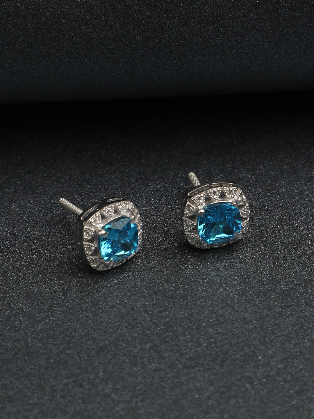 

Clara Silver-Toned Contemporary Studs Earrings