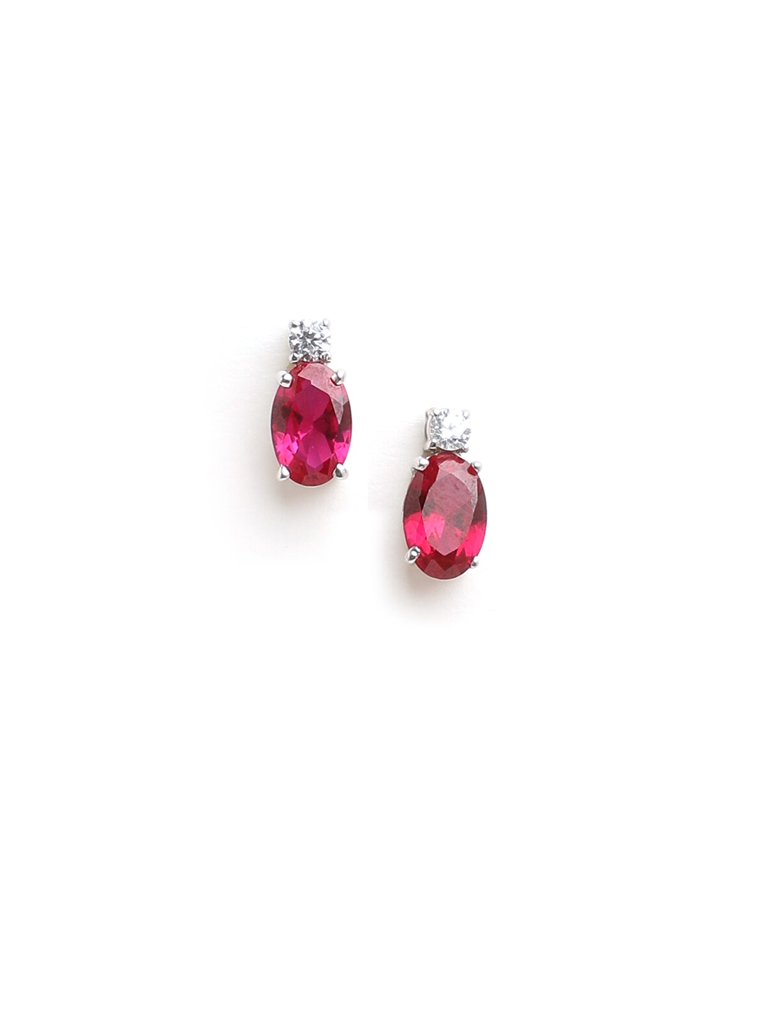 

Clara Rhodium Plated Silver-Toned Contemporary Studs Earrings