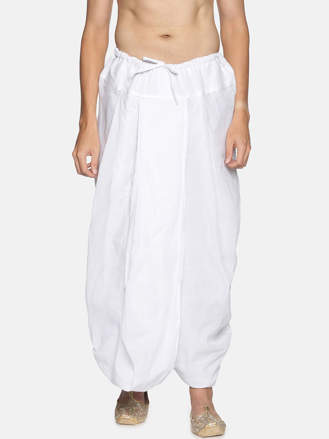 

Sethukrishna Men White Solid Cotton Dhoti Pant