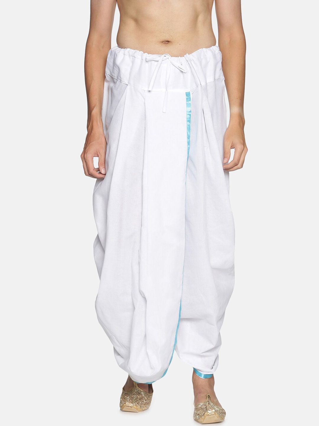 

Sethukrishna Men White Solid Cotton Dhoti Pants
