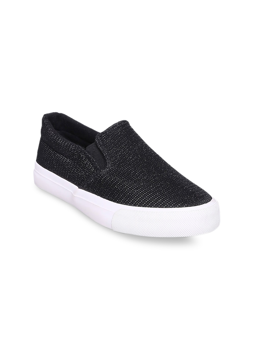 

Forever Glam by Pantaloons Women Black Textured Skate Shoes