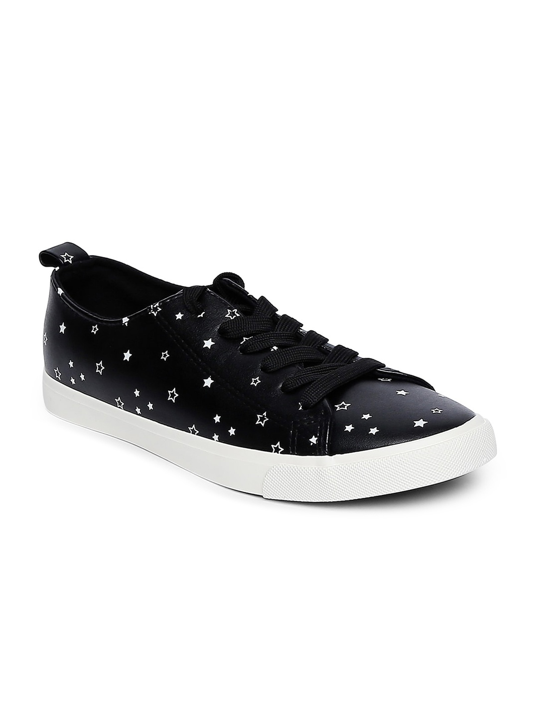 

Forever Glam by Pantaloons Women Black & White Printed Leather Sneakers